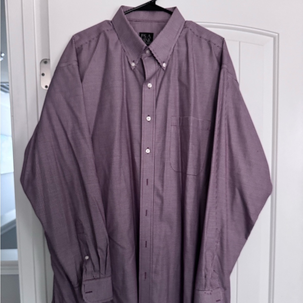 Jos. A. Bank Men's Burgundy Checkered Button Down Shirt